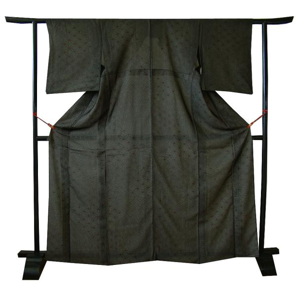 美品 裄65.2cm 夏物 二重紗 小紋 正絹 仕立上り 152cm~158cm KK389 