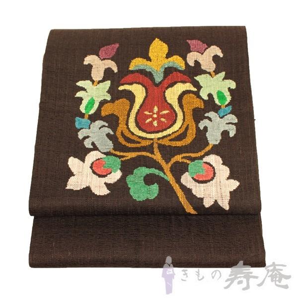 ※専用※袋帯 仕立て付き レース 袋帯 全通 fo-014 黒 ブラック 金糸 日本製