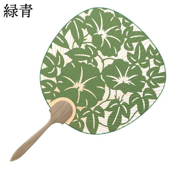 Prices down）都うちわ 「涼 朝顔 茜・紺青・緑青 全3色」 団扇