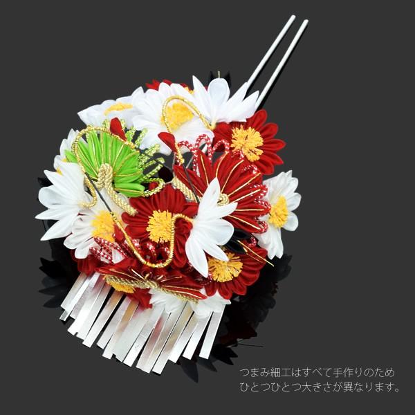 Prices down)成人式 髪飾り 振袖 つまみ細工 鶴と松竹梅 簪 Prices down)成人式 髪飾り 振袖 つまみ細工 鶴と松竹梅 簪