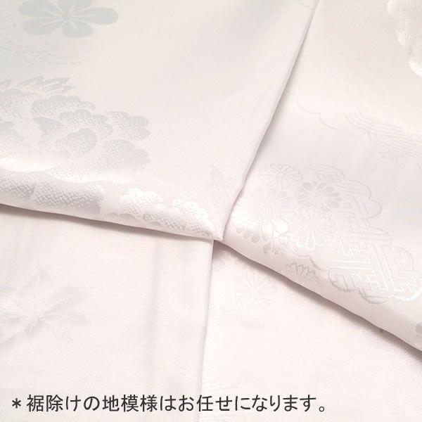 訪問着 ホワイト 地グラデーションの裾模様 秋着物。 ・ 地模様があり少し光沢がある付け下げは、洋風の白い