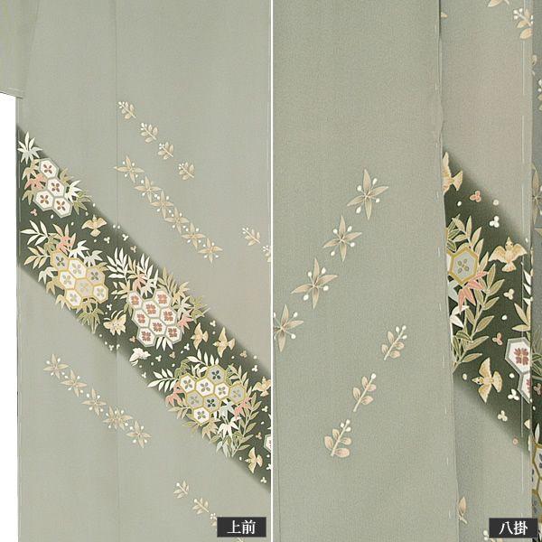 訪問着 着物 未仕立て 単品 オーダー 本加賀友禅訪問着 能川光陽「絹鼠