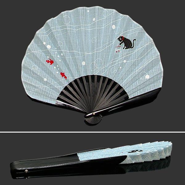 和風扇子 書道 魚の絵付き 専用箱付き 扇子 6寸5分 夏扇 金魚 赤塗り / no.0412 – 京都の伝統工芸品の
