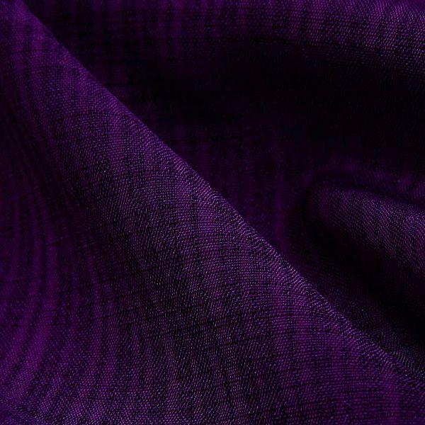 色無地 洗える 単品「深紫色」 縦紗紬 ポリエステル着物 洗える夏着物 