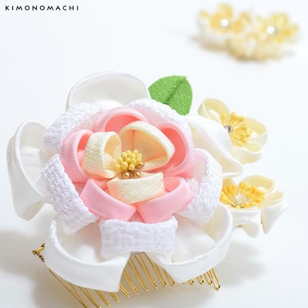 Prices down5）成人式 髪飾り 振袖 2点セット「白色 ふんわり