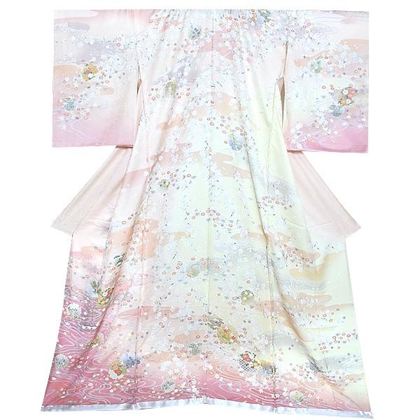 訪問着 着物 未仕立て オーダー 礼装 「ピンク 加賀 雪輪しだれ桜」 仮絵羽 結婚式 式典 祝賀会 お呼ばれ 着物 未使用 購入 正絹着物