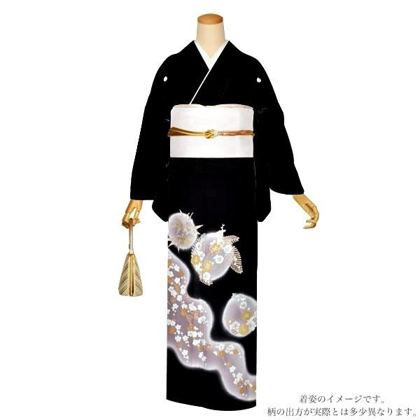 留袖 お仕立て上がり 黒留袖 正絹「霞に松竹梅」 紋入れ代込み 正絹黒