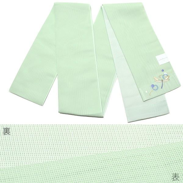 綿麻 半幅帯 グリーン系 綿麻 半幅帯 グリーン系