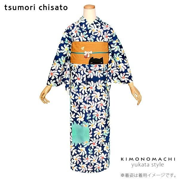 【美おり】未使用品 新品 浴衣 レディース浴衣 ブランド浴衣 ツモリチサト 注染 TSUMORI CHISATO 浴衣 レディース 「ネイビー ぐるぐるお花