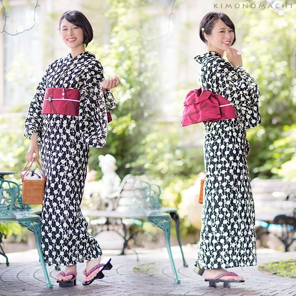 浴衣 レディース 「黒×白鼠色 日の出絞り」レディース 絞り 女性浴衣