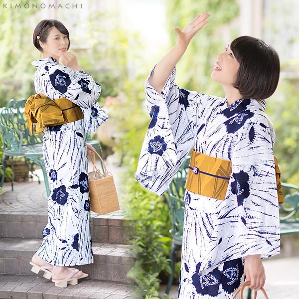 Prices down2)浴衣 レディース 「紺×白色 薔薇、柳絞り Prices down2)浴衣 レディース 「紺×白色 薔薇、柳絞り