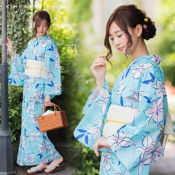 KIMONOMACHI （Prices down）爆買 浴衣 レディース 「水色