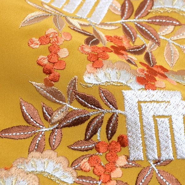 長襦袢　縮緬の刺繍半衿付き　源氏香　着物 長襦袢 縮緬の刺繍半衿付き 源氏香 着物