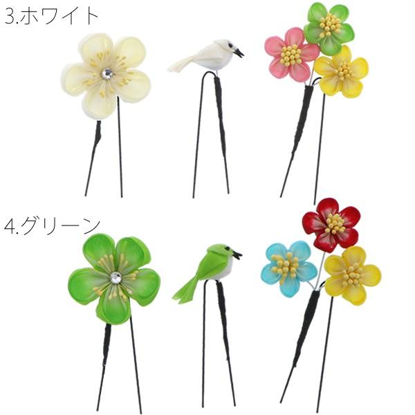 Prices down3）七五三 髪飾り 3点セット つまみ細工 小鳥「ブルー
