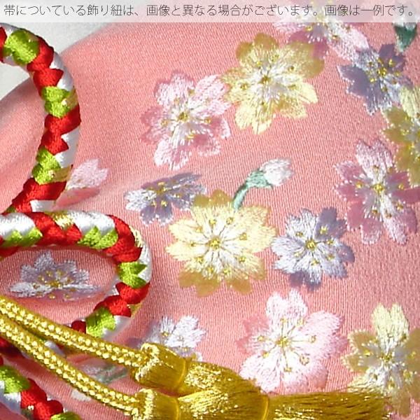 七五三 結び帯「ピンク×白 桜の刺繍」3歳、5歳、7歳 お正月にも 付け帯 作り帯 二部式帯 No.608ピンク :041907:京都きもの町 -  通販 - Yahoo!ショッピング