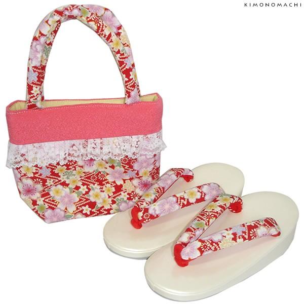 激安ブランド 七五三 女の子 巾着 草履 草履バッグセット 赤 ピンク色 花柄 16 5cm 18cm 21cm 日本製 No 936赤 最新コレックション Aleefsurgical Com
