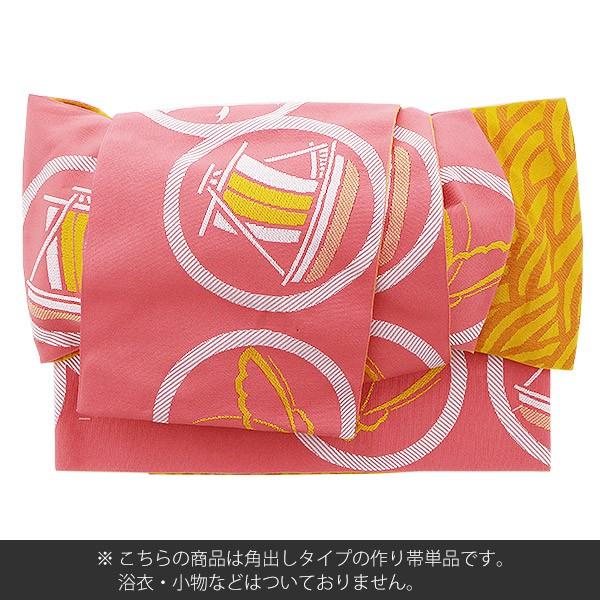 すずらんの刺繍入り付け下げ風浴衣　麻の半幅帯と帯締め帯留めもセットで SOUBIEN 帯揚げ レース 着物 カジュアル 浴衣 オフホワイト