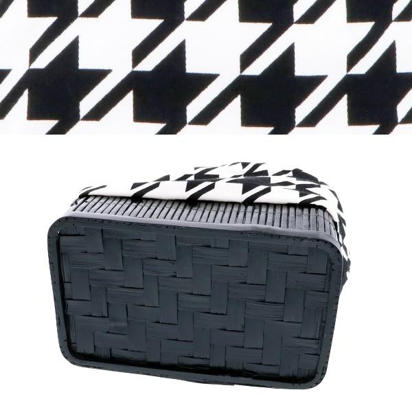 KIMONOMACHI （Prices down2）竹籠 巾着単品「黒×白色 千鳥格子