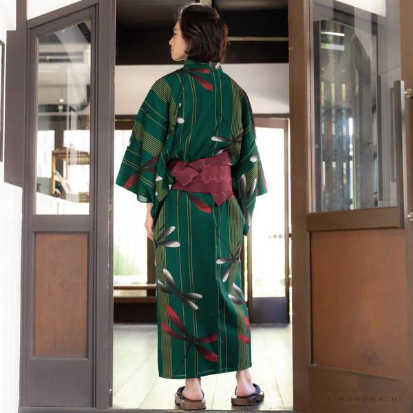 浴衣 メンズ 男性 夏着物 ポリエステル 縞にトンボ 緑 サイズ M L Ll 2l 男浴衣単品 ポリエステル浴衣 メール便不可 Ss2103men 京都きもの町 通販 Yahoo ショッピング