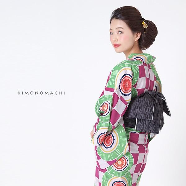 KIMONOMACHI 浴衣 レディース 京都きもの町オリジナル 浴衣単品「紫