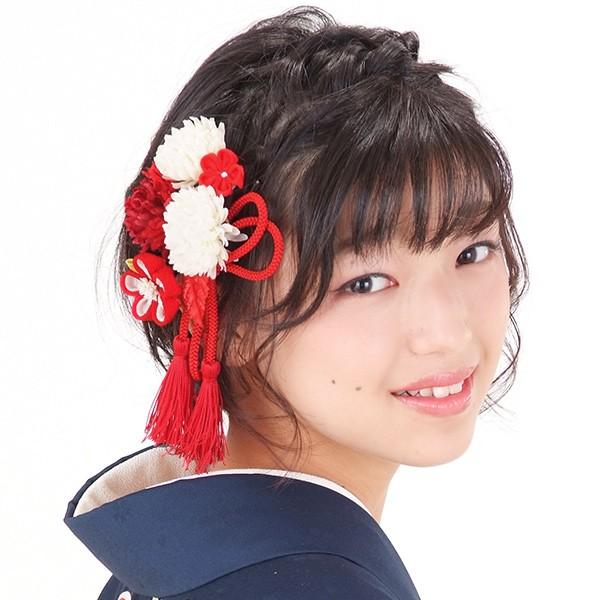 和装髪飾り U42−2 赤　白　成人式 振袖 つまみ細工 かんざし　髪飾り 和装髪飾り U42−2 赤 白 成人式 振袖 つまみ細工 かんざし 髪飾り