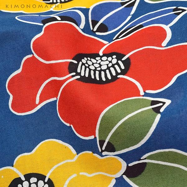 浴衣 レディース 京都きもの町オリジナル 浴衣単品 セールsale Off 青色 椿 S フリー Tl 綿浴衣 Ll レトロ
