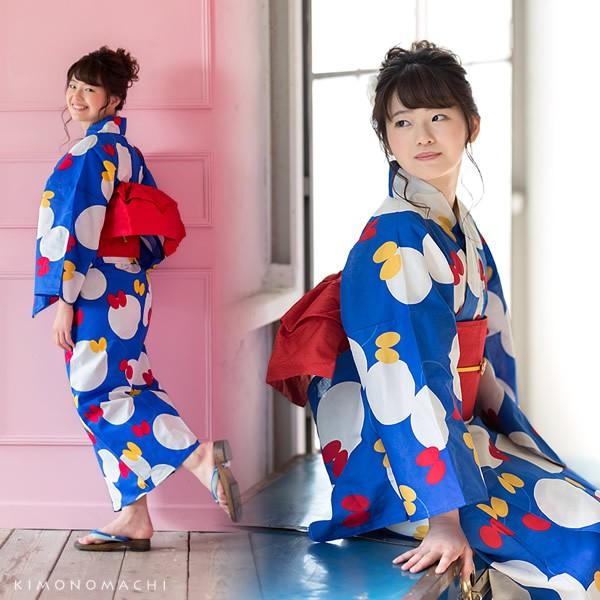 KIMONOMACHI 浴衣 レディース セット オリジナル 「ブルー 蝶