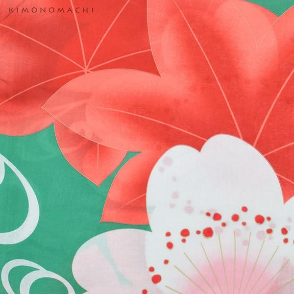 KIMONOMACHI 浴衣 レディース セット オリジナル 「緑色 桜楓」浴衣 S