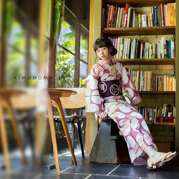 美品yosa ルルオンウェアセット　LL KIMONOMACHI 浴衣 レディース セット オリジナル 「緑色 桜楓