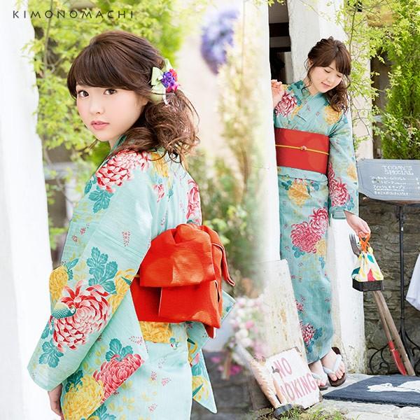 KIMONOMACHI 京都きもの町オリジナル 浴衣セット「水色菊と