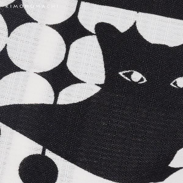 KIMONOMACHI 京都きもの町オリジナル 浴衣セット「黒×白 猫