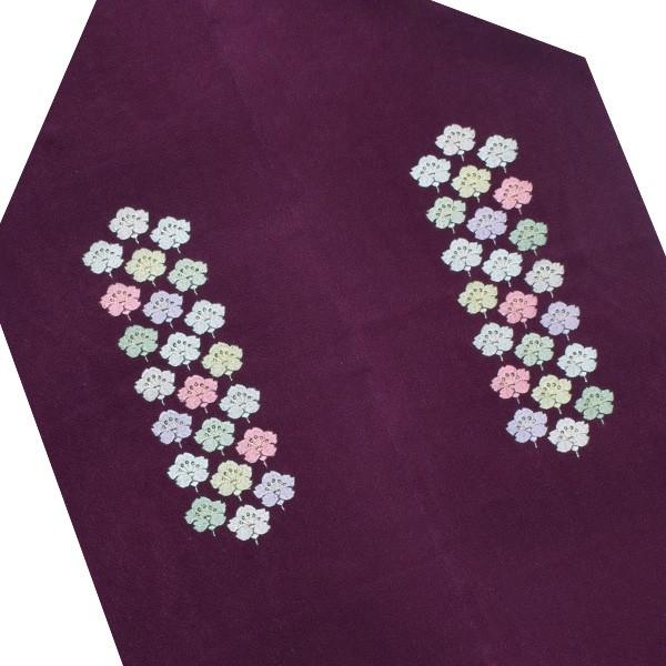 Prices down） 成人式 帯揚げ 振袖 「紫色 桜」 刺繍帯揚げ 正絹帯揚げ  