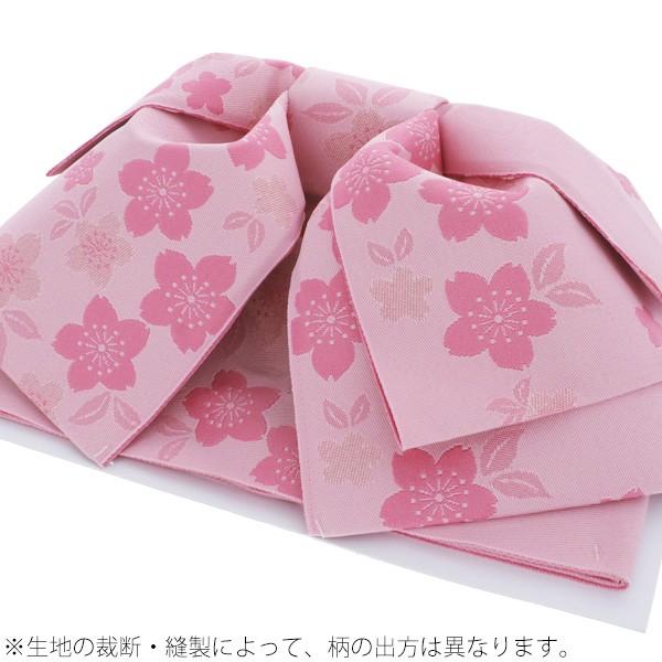 Prices down2）浴衣 帯 大人用 結び帯単品「薄ピンク 桜」 作り