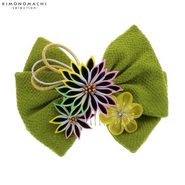 袴 髪飾り リボン 成人式 単品 抹茶色のリボン つまみのお花 金銀の紐飾り 袴髪飾り 振袖髪飾り 成人式 前撮り Te1 京都きもの町 Yahoo 店 通販 Yahoo ショッピング