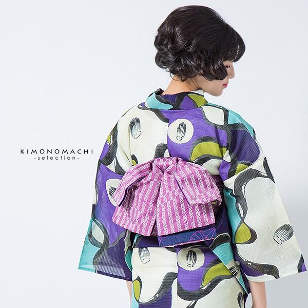 Prices down2）芸艸堂 浴衣単品「青紫×水色 椿」UNSODO 桂友同机会 綿