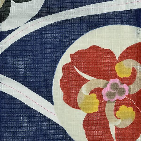 Prices down2）芸艸堂 浴衣単品「紺色 露芝に蘭」UNSODO 山本雪
