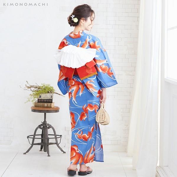 KIMONOMACHI （Prices down2）浴衣 レディース 単品 「赤色金魚