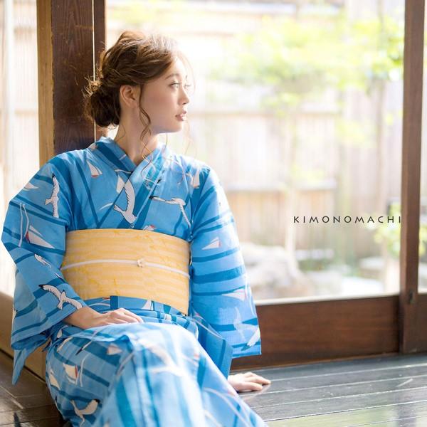 KIMONOMACHI (Prices down)浴衣 レディース 単品 「ブルー KIMONOMACHI (Prices down)浴衣 レディース 単品 「ブルー