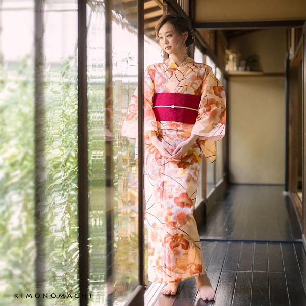 KIMONOMACHI (Prices down)浴衣 レディース 単品 「サーモン KIMONOMACHI (Prices down)浴衣 レディース 単品 「サーモン