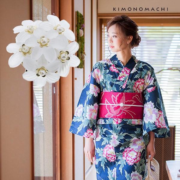 Prices down3）小花 帯留め単品「ホワイト ピンク ブルー