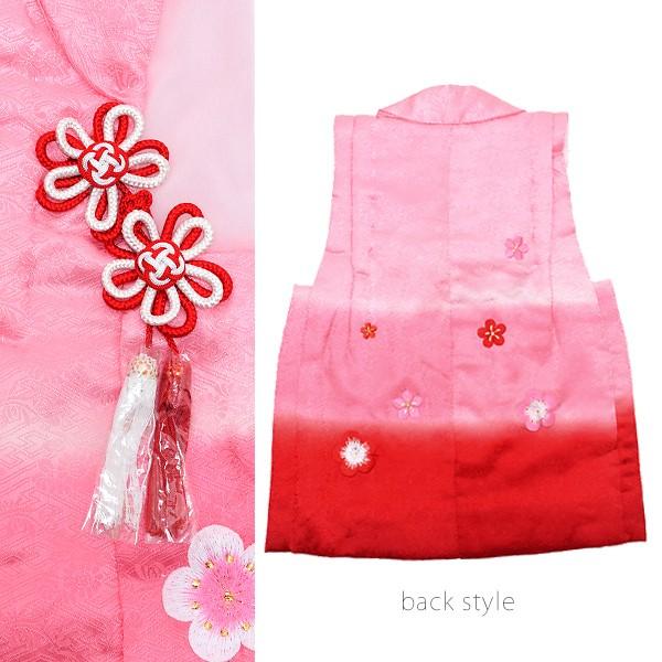 Prices down2）七五三 被布 単品 女の子 3歳 「ピンク×赤色 段