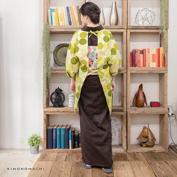 KIMONOMACHI 割烹着 おしゃれ 北欧 「グリーン 水玉」実用的 KIMONOMACHI 割烹着 おしゃれ 北欧 「グリーン 水玉」実用的