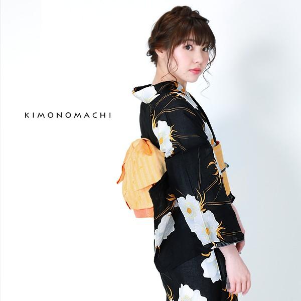 KIMONOMACHI 浴衣 レディース セット 「ブラック ポピー」 S F TL LL