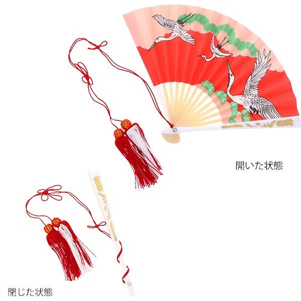Prices down2）七五三 着物 小物セット「ピンク色さくら刺繍、黄緑色丸