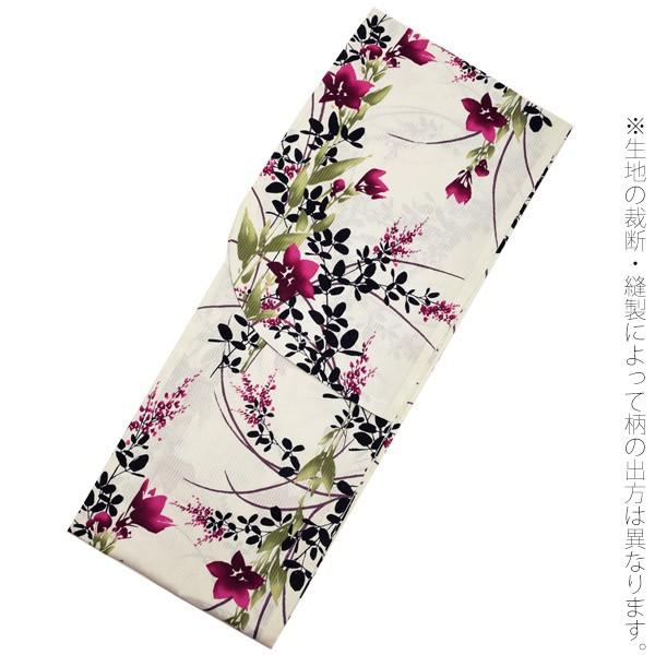 浴衣 レディース セット そしてゆめ 浴衣4点セット 白緑色 萩と桔梗 お仕立て上がり浴衣セット 綿絽 変わり織り 三分紐 帯留めの帯飾り付き 京都きもの町 通販 Yahoo ショッピング