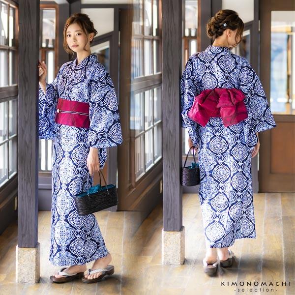 HANAE MORI (Prices down)浴衣 レディース 単品 「濃藍色 更紗 HANAE MORI (Prices down)浴衣 レディース 単品 「濃藍色 更紗