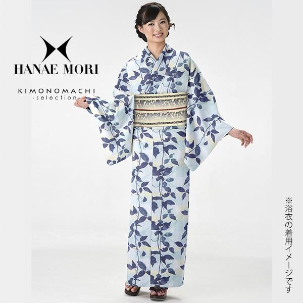HANAE MORI 浴衣 単品 ブルー系 花柄 綿100% 新品 HANAE MORI（ハナエモリ） （Prices down2）浴衣 レディース 単品