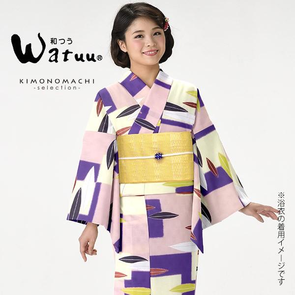 和つう 浴衣単品「パープル、ピンク、クリーム スクエアにリーフ」ブランド浴衣単品 レディース 浴衣単品 変わり織り浴衣ss2512ykl35 Prices down2）和つう 浴衣単品「パープル ピンク クリーム スクエアに