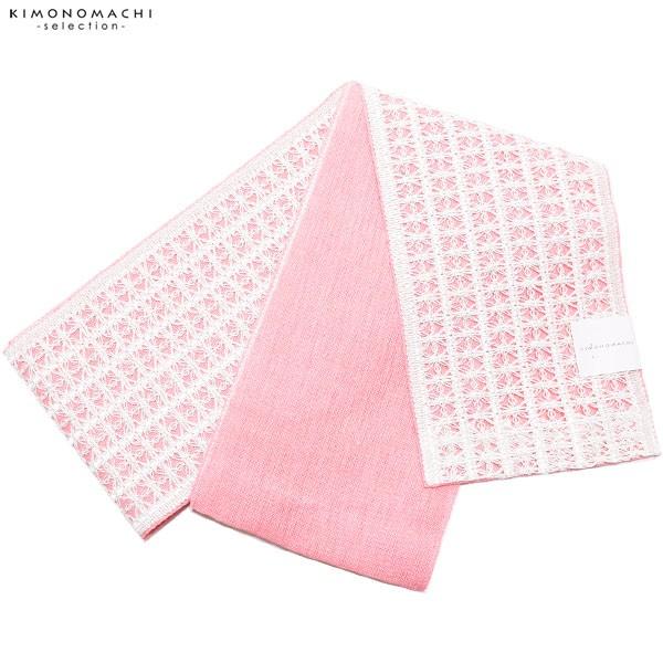 レース 半幅帯 人気海外一番 ピンク 夏着物 夏帯 浴衣帯 麻帯 浴衣に