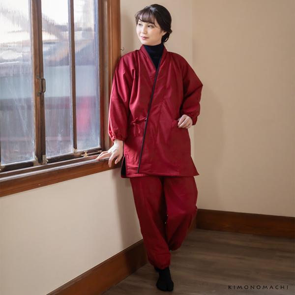 あたたか冬用作務衣 「赤」 父の日 母の日 敬老の日 S/M/L/LL サイズ 冬用 春先にも 作務衣 SAMUE さむえ セットアップ 上下セット 暖かい フリース 和服 和装 作業着 部屋着 ルームウェア 普段着 カジュアル 【ラッピング無料】【送料無料】 【メール便不可】